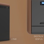 ALFA PLAM, peletová kamna s výměníkem DINO 17 ECO 17 kW, stříbrná