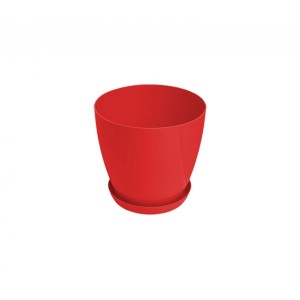 Gardino, Květináč LUX průměr 18 cm s podmiskou, červený