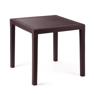 Mega Plast, plastový stůl RATAN LUX, 71 x 75,5 x 75,5 cm, vhodný k židlým BELLA a RATAN LUX, wenge