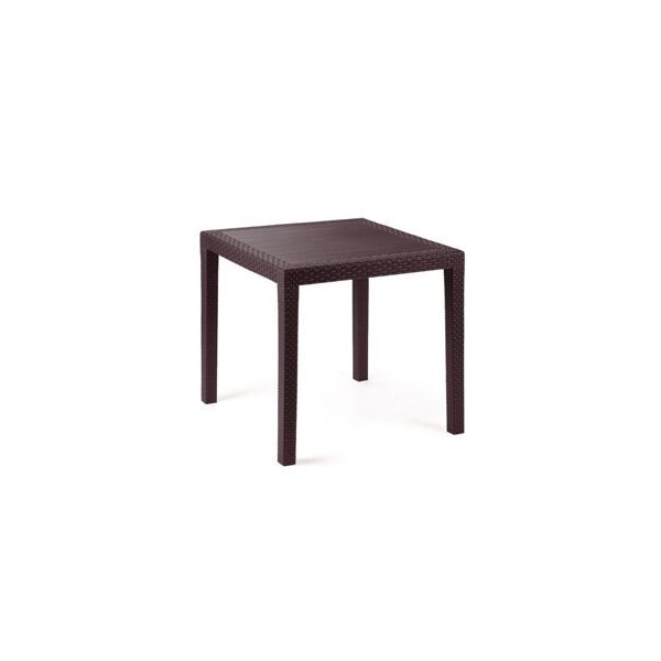 Mega Plast, plastový stůl RATAN LUX, 71 x 75,5 x 75,5 cm, vhodný k židlým BELLA a RATAN LUX, wenge