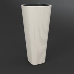 LAMELA, květináč MUZA, rozměr 390 x 390 mm, výška 810 mm, krémový