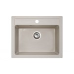 Metalac Inko, dřez X GRANIT QUADRO 60, otvor pro baterii, 600 x 500 mm, průměr 90 mm pro sifon, tl. 12 mm (šampaň), včetně sifonu