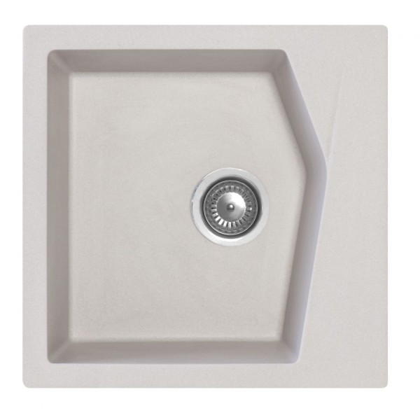 Metalac Inko, dřez X LINEA 50 Grafit šedá dřez, otvor pro baterii, 500 x 500 mm, průměr  90 mm pro sifon