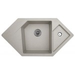 Metalac Inko, X DIAMOND Grafit béžová roh. dřez  960 x 510 x 210 mm, průměr  90 mm pro sifon