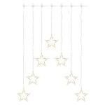 LED vánoční závěs – 7 hvězd, 67x125 cm, vnitřní, teplá bílá