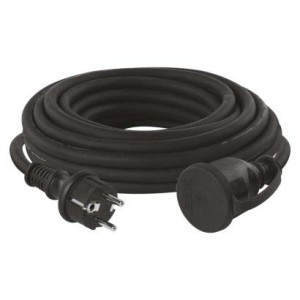 Venkovní prodlužovací kabel 10 m / 1 zásuvka / černý / guma-neopren / 250 V / 2,5 mm2