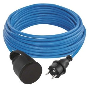 Weatherproof prodlužovací kabel 10 m / 1 zásuvka / černý / silikon / 230 V / 1,5 mm2