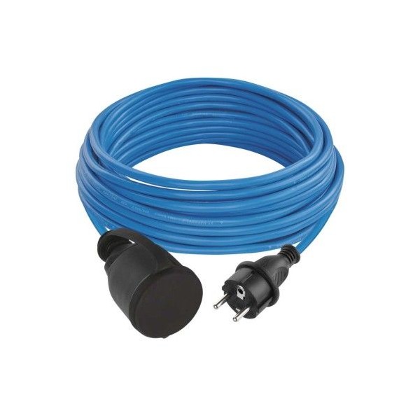 Weatherproof prodlužovací kabel 10 m / 1 zásuvka / černý / silikon / 230 V / 1,5 mm2