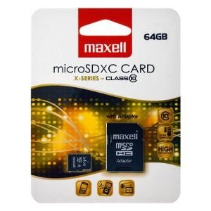 MicroSDXC 64GB CL10 + adpt 854988 MAXELL