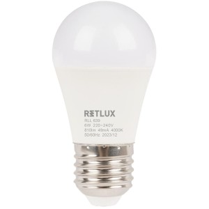 RLL 639 G45 E27 miniG 6W CW D RETLUX