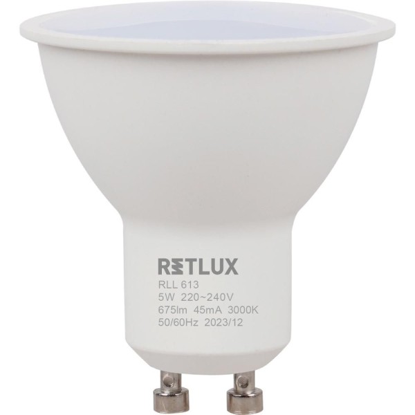 RLL 613 GU10 bulb 5W WW D RETLUX