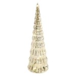 LED vánoční skleněný stromek, 27 cm, 2x AA, vnitřní, teplá bílá, časovač