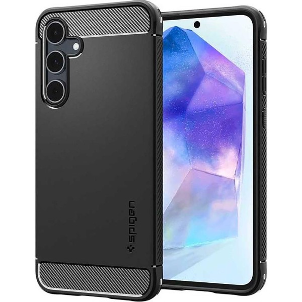 Rugged armor case GalaxyA55 black SPIGEN