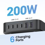 2USB-A+4USB-C 200W St.rychlonab. UGREEN
