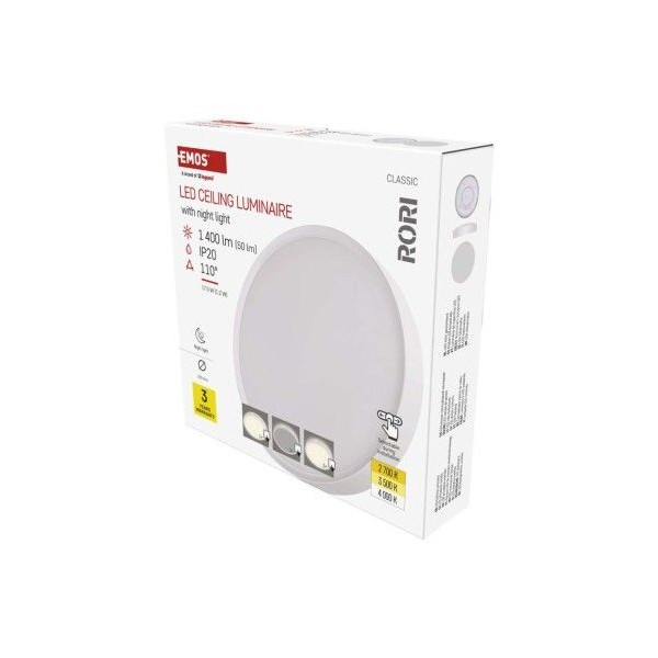 LED přisazené svítidlo RORI kruhové, bílé, 17W, se změnou CCT