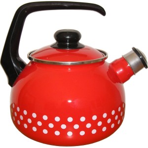 Metalac Červený puntík, smaltovaný čajník s poklicí 20 cm, 2,5 l