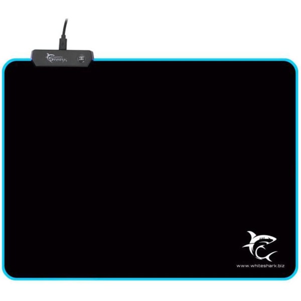 LED LUMINOUS L mouse pad bk WHITE SHARK