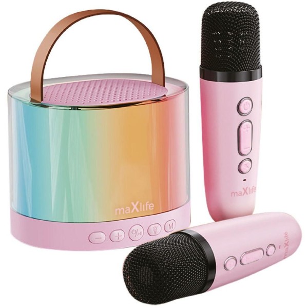 MXKS-200 BT karaoke set růžový MAXLIFE