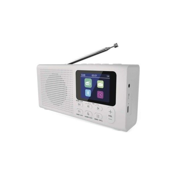 Přenosné rádio s Bluetooth, MP3, DAB / DAB+ / FM, bílé