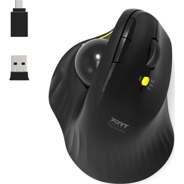 900719 wrl ergo mouse USB-A/C Black PORT