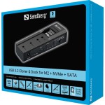 USB 3.2 Cl.+Dock M2+NVMe+SATA Ext.reader