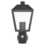 LED zahradní nástěnné svítidlo s čidlem soumraku, 19,8 x 15 x 29,8 cm, 1 x E27, 15 W