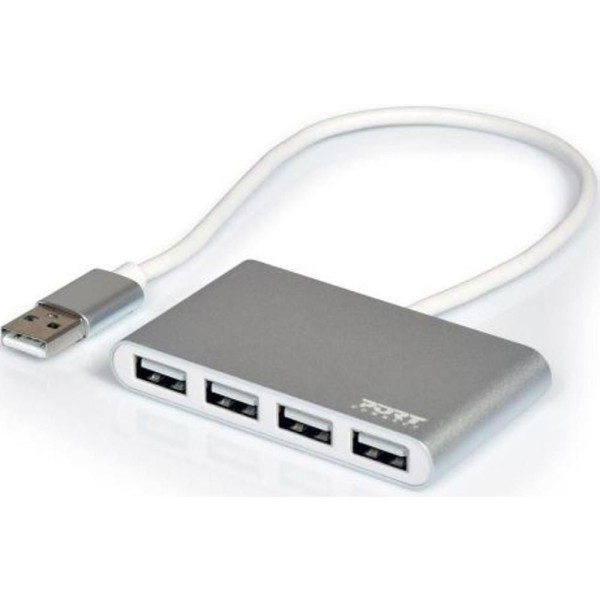 USB HUB 4x USB 2.0 Gray PORT CONNECT