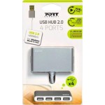 USB HUB 4x USB 2.0 Gray PORT CONNECT