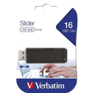 16GB USB Flash 2.0 SLIDER Black VERBATIM