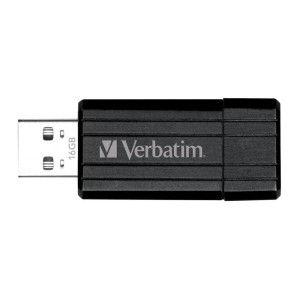 16GB USB Flash 2.0 PinStripe Bk VERBATIM