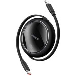 Navíjecí kabel USB-C/USB-C 1m 100W černý