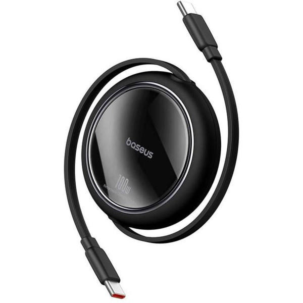 Navíjecí kabel USB-C/USB-C 1m 100W černý