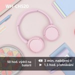 WH CH520 růžová SONY