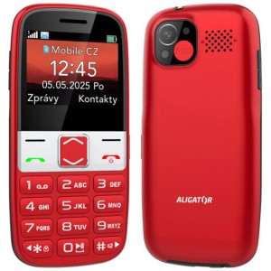 A775 Senior červený + nabíj.st. ALIGATOR