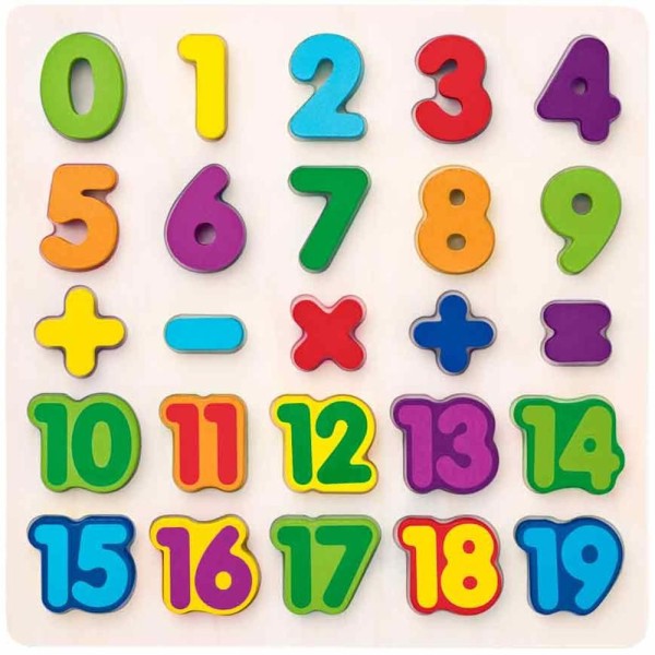102190069 Puzzle-číslice na desce WOODY