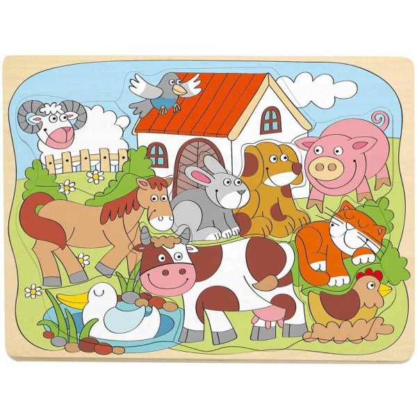 102191929 Puzzle-domácí zvířátka WOODY