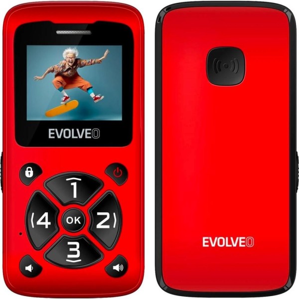 EasyPhone ID pro seniory červený EVOLVEO