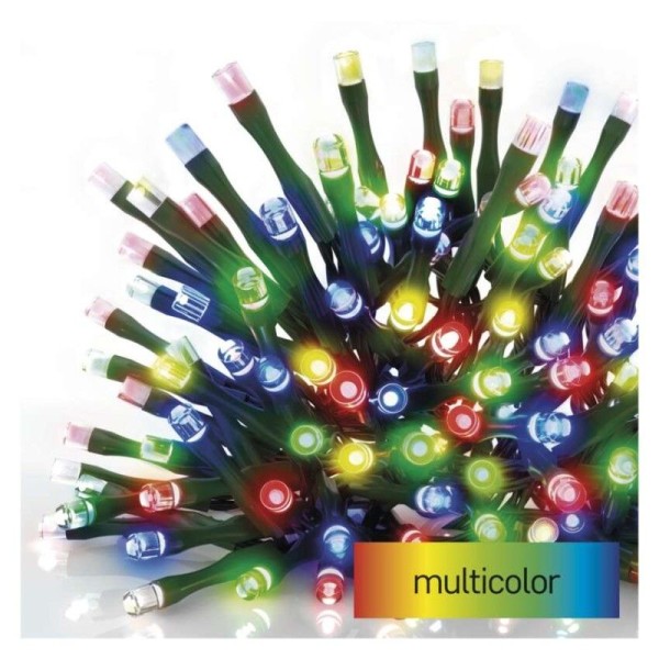 LED vánoční řetěz, 12 m, venkovní i vnitřní, multicolor, programy, časovač