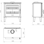 TIM SISTEM, kamna na dřevo TS-S, 8 kW, vývod 120 mm, černá
