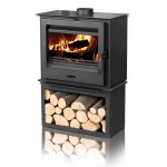 TIM SISTEM, kamna na dřevo TS-S, 8 kW, vývod 120 mm, černá