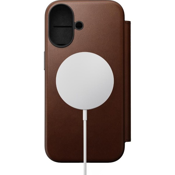 Modern Leather Folio iPhone 17 Brown