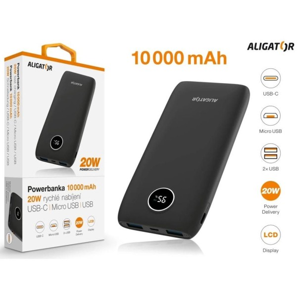 PBPD10BK Powerbanka 10000mAh ALIGATOR