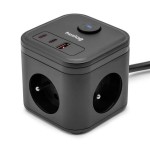 20W 3x z.2xUSB-C,1xUSB,1.4m černá HUSLOG