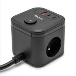 20W 3x z.2xUSB-C,1xUSB,1.4m černá HUSLOG