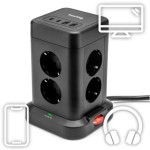 15W 8x z.2xUSB-C,2xUSB,1.4m černá HUSLOG