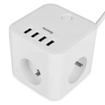 12W 3x zásuvka, 4xUSB, 1.5m bílá HUSLOG