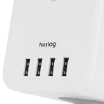 12W 3x zásuvka, 4xUSB, 1.5m bílá HUSLOG