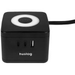 12W 2x z.2xUSB-C,1xUSB,1.4m černá HUSLOG