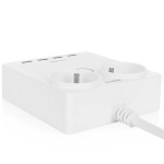 12W 2x zásuvka, 4xUSB, 1.5m bílá HUSLOG