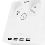 12W 2x zásuvka, 4xUSB, 1.5m bílá HUSLOG